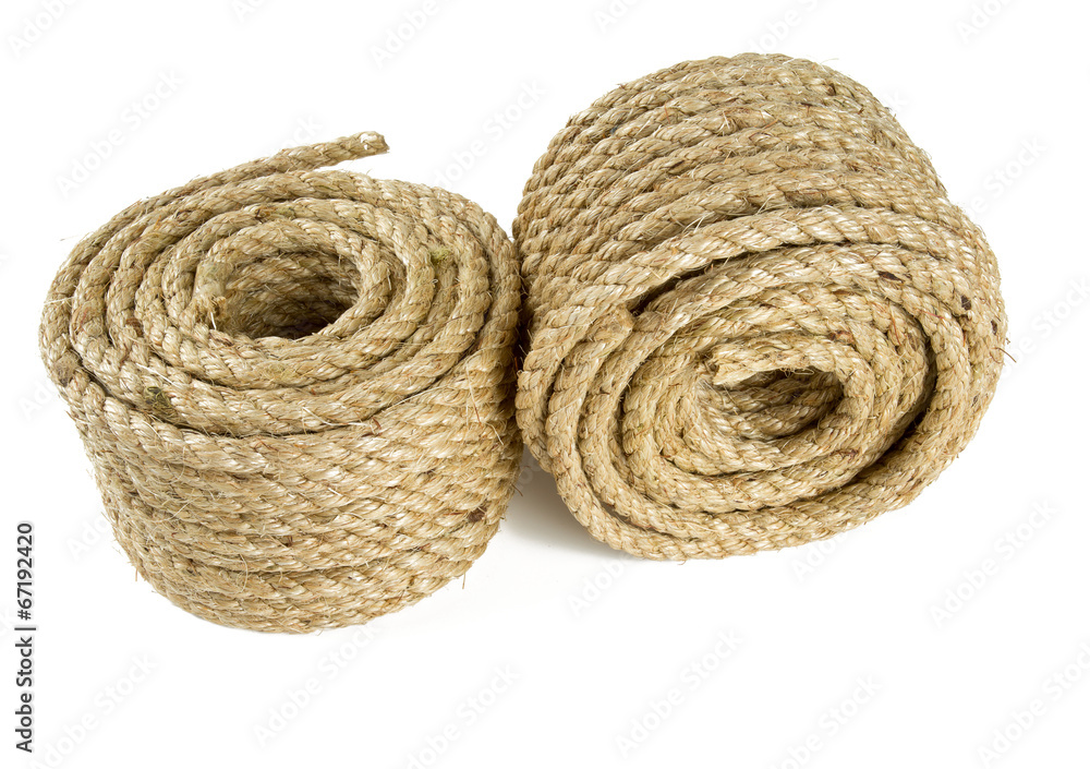 roll of jute rope isolated on white background roll of jute rope isolated on white background