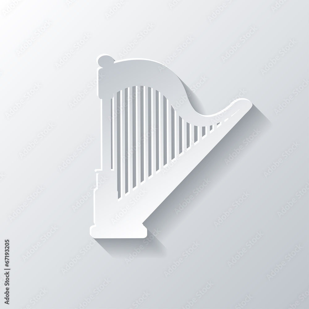 Harp icon. Music instruments