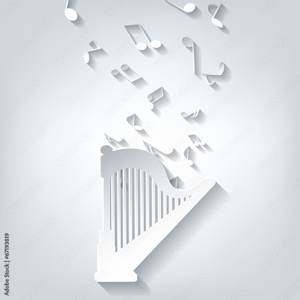 Obraz premium Harp icon. Music instruments