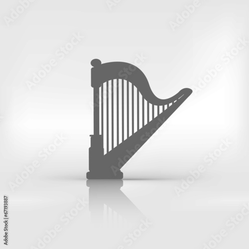 Harp icon. Music instruments