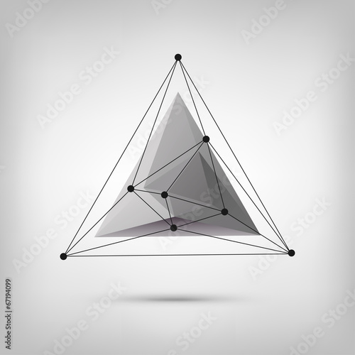 Abstract polygonal geometric background with web icons. Triangle