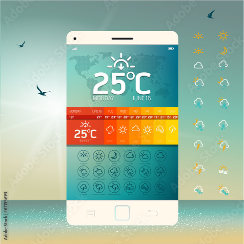 Weather Widget Symbols and Interface Design photo