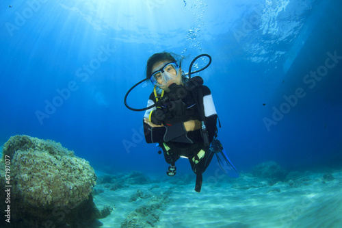 Woman Scuba Diving