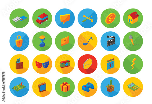 isometric flat icon set