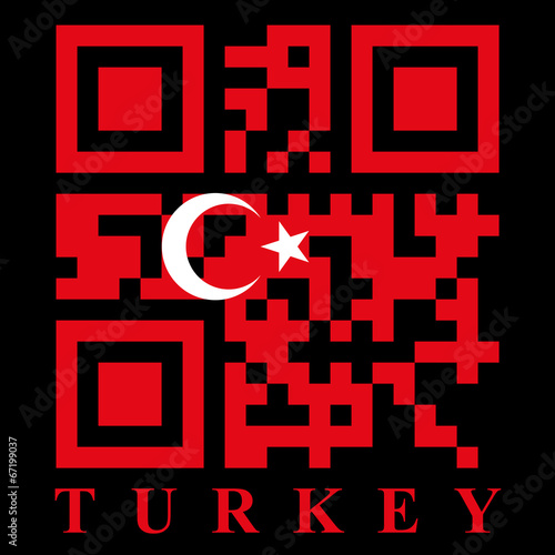 Turkey QR code flag, vector