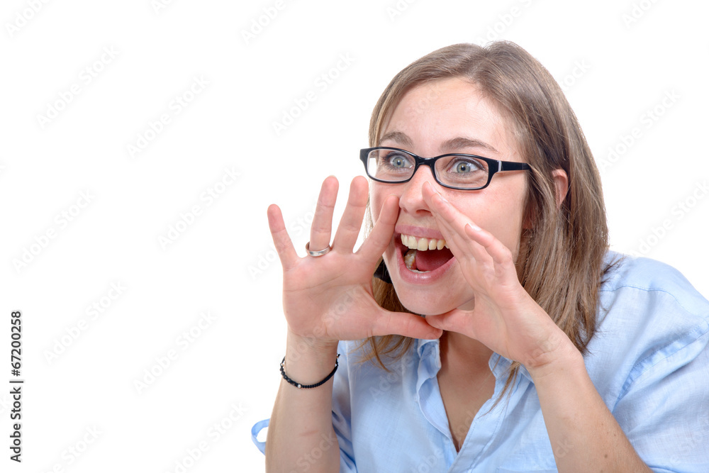 young woman screams