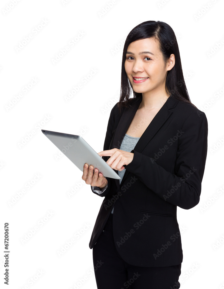 Asian business woman with digital tablet computer Asian business woman with digital tablet computer