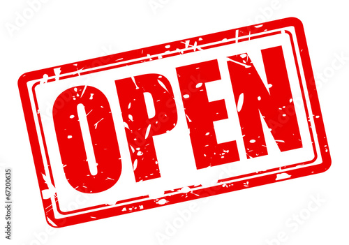Open red stamp text