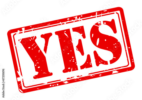 Yes red stamp text