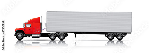 red semi- truck