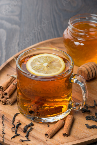 fragrant black tea with lemon and cinnamon