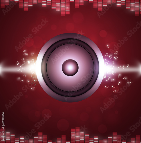 Red Sound Speakerl Music Background