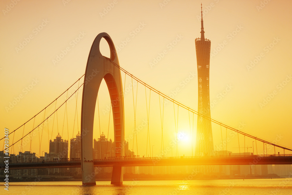 guangzhou in the sunset moment