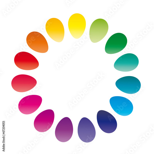 Bunter Farbkreis mit leuchtenden Farben, Kreis der Motivation und des Erfolges, teamarbeit