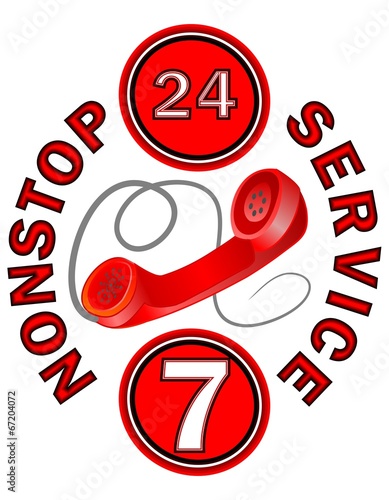 Nonstop service call centrum label