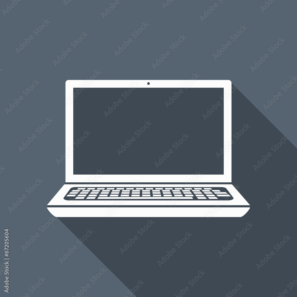 laptop icon with long shadow laptop icon with long shadow