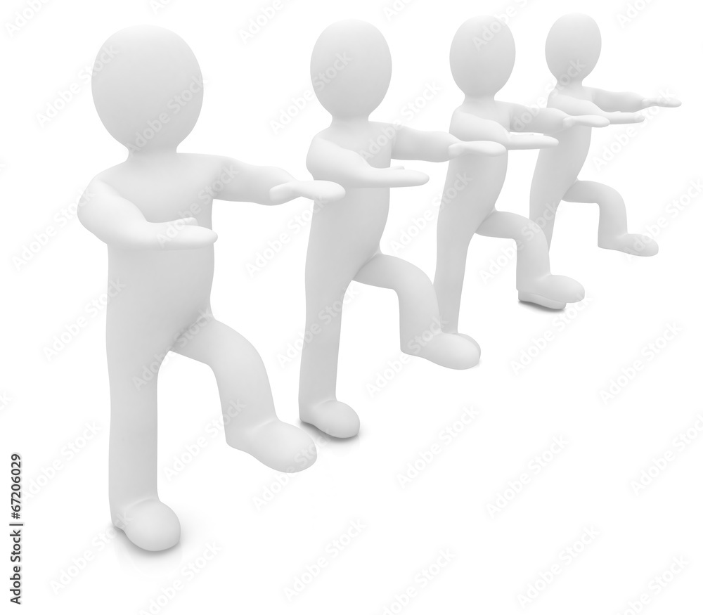 3d mans isolated on white. Series: morning exercises - flexibili 3d mans isolated on white. Series: morning exercises - flexibili