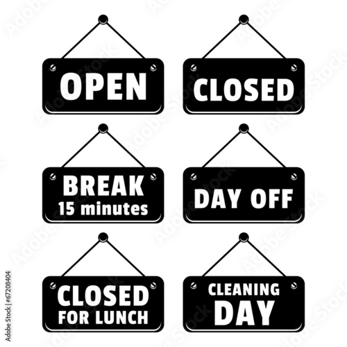 open and closed signs