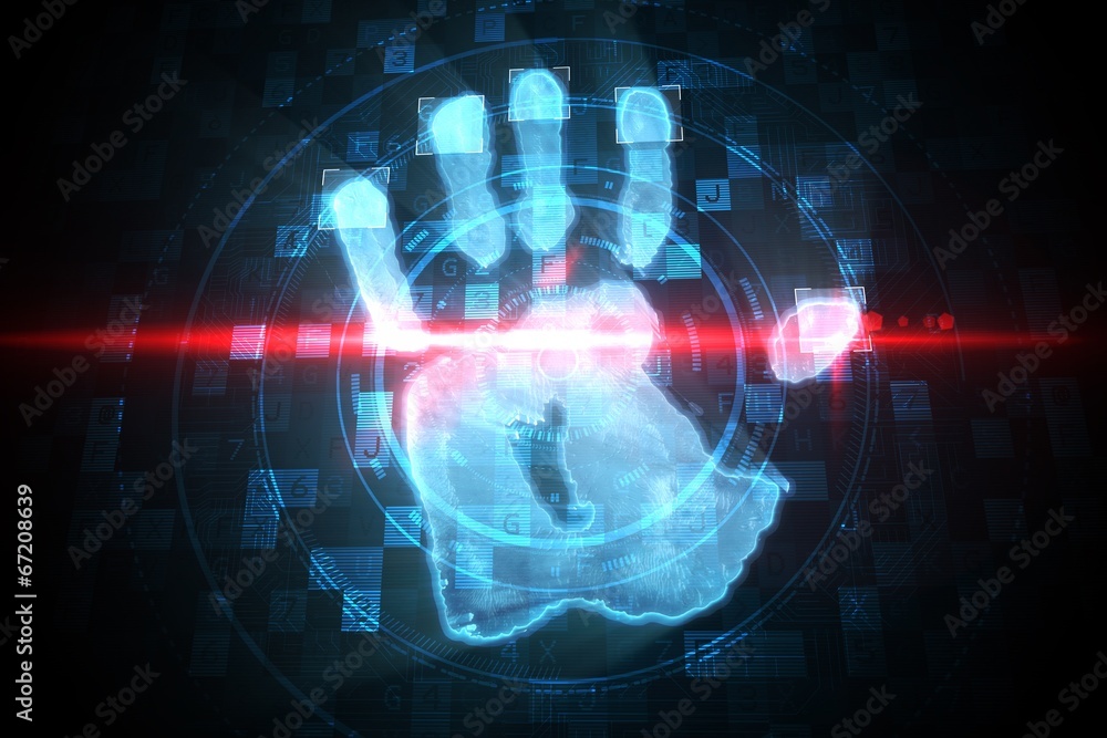 Digital security hand print scan Digital security hand print scan