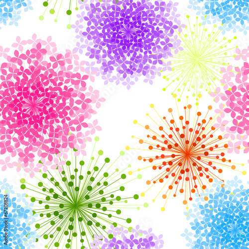 Colorful Hydrangea Flower Seamless Background