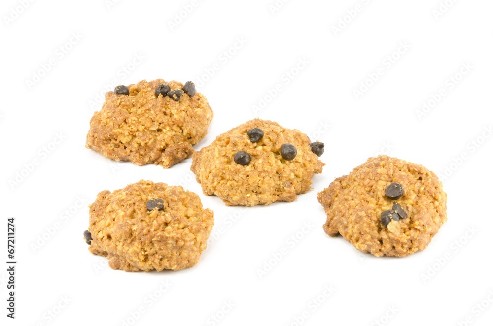 Chocolate chips cookies isolated Chocolate chips cookies isolated