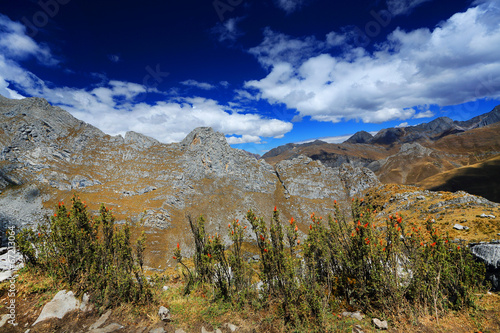 Alpine valley in Cordiliera Huayhuash, Peru, South America photo