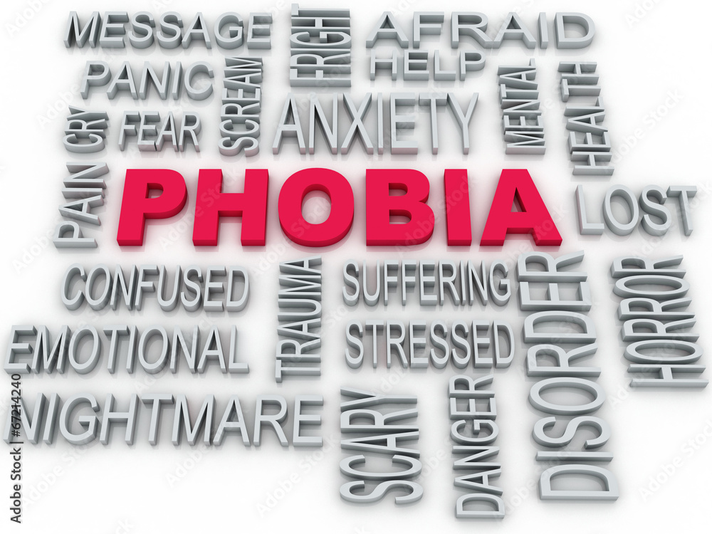 3d Phobia symbol conceptual design isolated on white. Anxiety di 3d Phobia symbol conceptual design isolated on white. Anxiety di