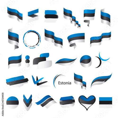 biggest collection of vector flags of Estonia photo