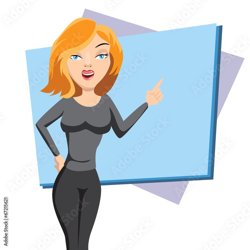Businesswoman With Blank Sign
