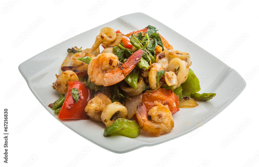 Seafood with vegetables Seafood with vegetables