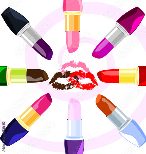 abstract lips and lipsticks