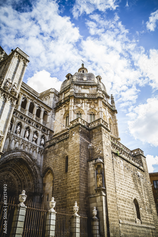 majestic Cathedral of Toledo Gothic style, with walls full of re