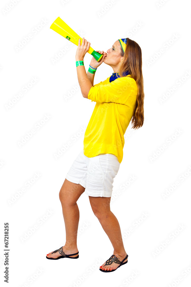 Brazilian girl celebrating Brazilian girl celebrating
