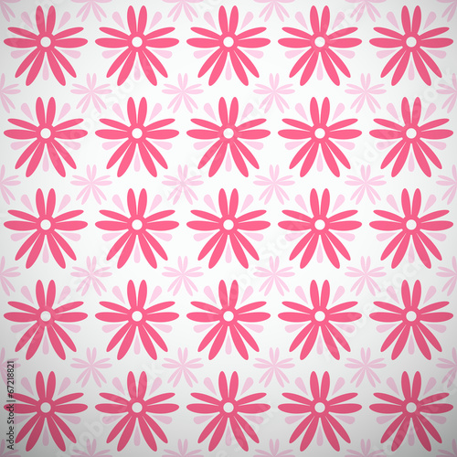 Light summer vector pattern (tiling). Fond pink and white colors