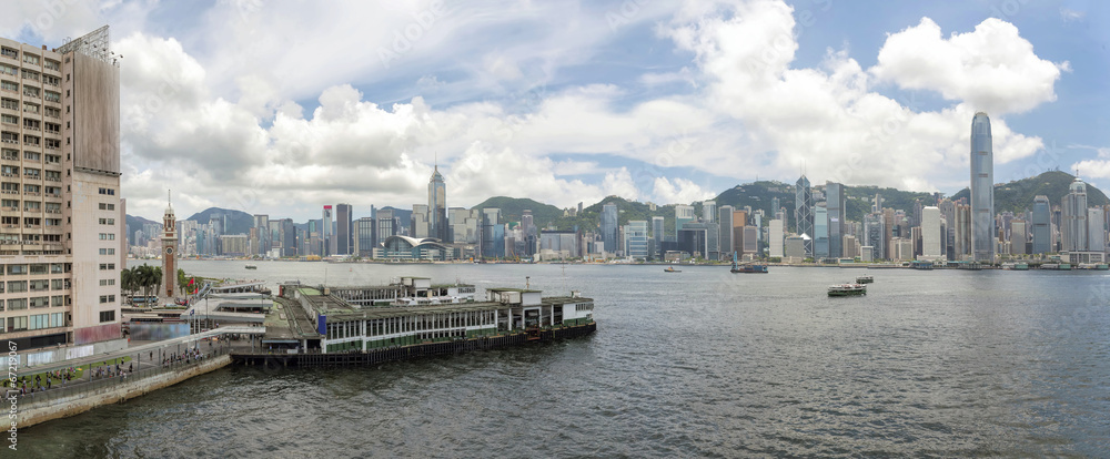 Hong Kong Island View from Kowloon Panorama