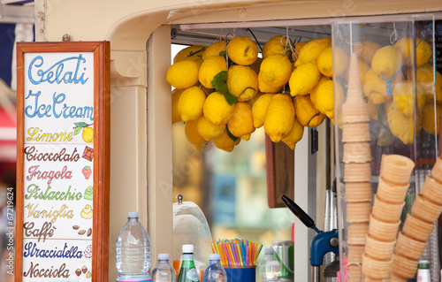 Lemon ice cream kiosk in Capri photo