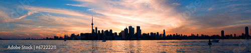 Toronto skyline panorama at sunset