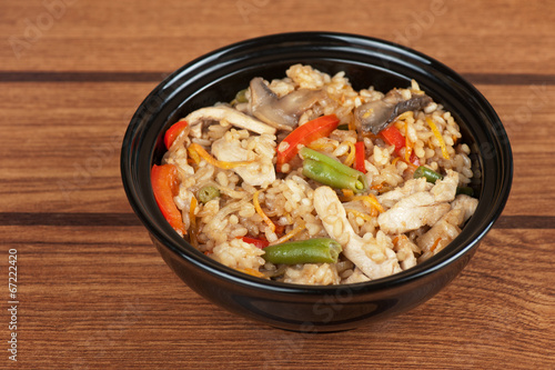 Rice chicken vegetable