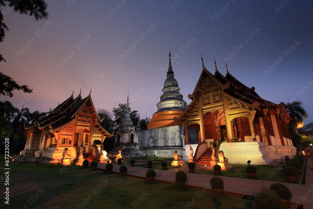 Wat Phra Singh Temple, Twilight Wat Phra Singh Temple, Twilight