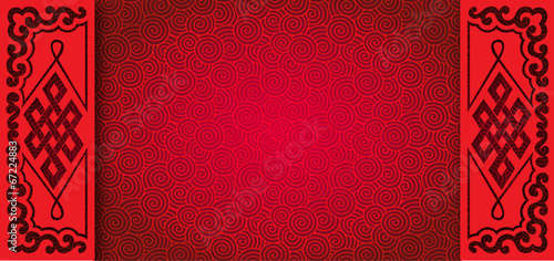 raster of Oriental Chinese seamless pattern background with fram