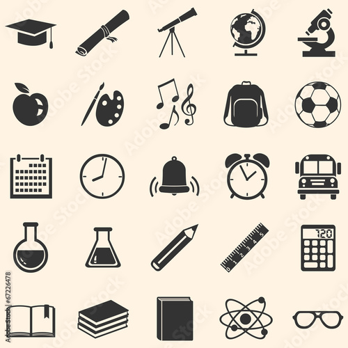 Vector Set of 25  School Icons.
