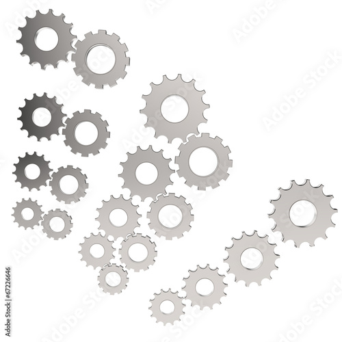 3d cog gear on white background