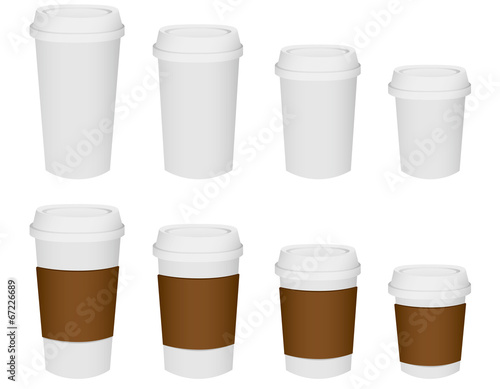 paper cup set Vector