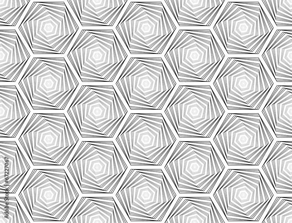 Design seamless monochrome hexagon geometric pattern Design seamless monochrome hexagon geometric pattern