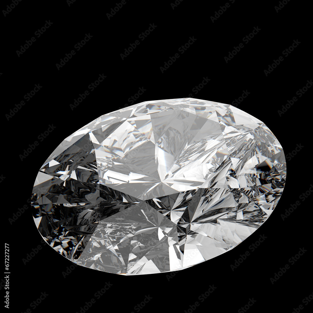 Oval cut diamond, isolated on dark background Oval cut diamond, isolated on dark background