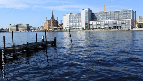 Canvas Print Blick über die Spree nach Oberschöneweide