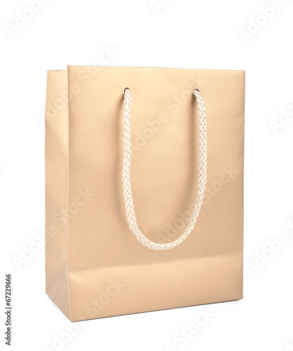 Beige package isolated