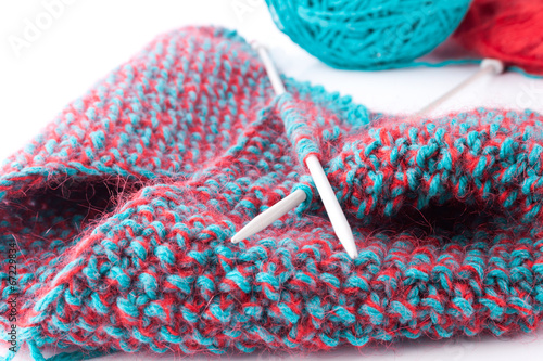 Two threads  knitting fabric