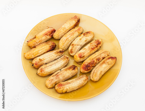 Baked Cultivated Bananas, Isolated