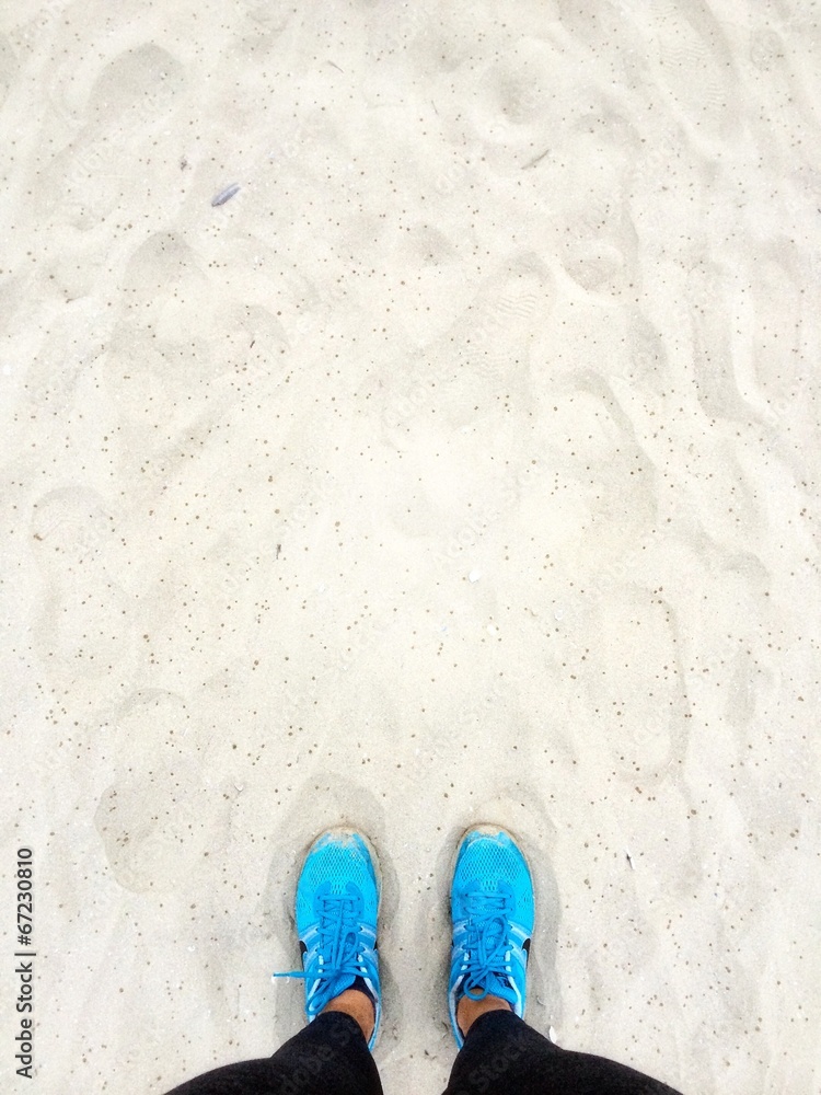 Fototapeta premium training on the beach